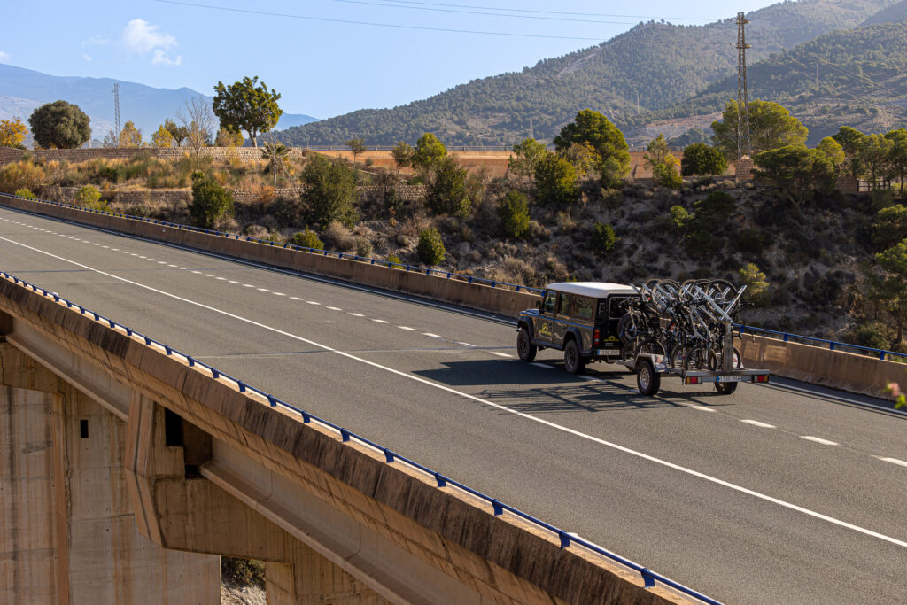 MTB Holidays with Uplifts Spain uplift vehicle for mtb groups in southern spain